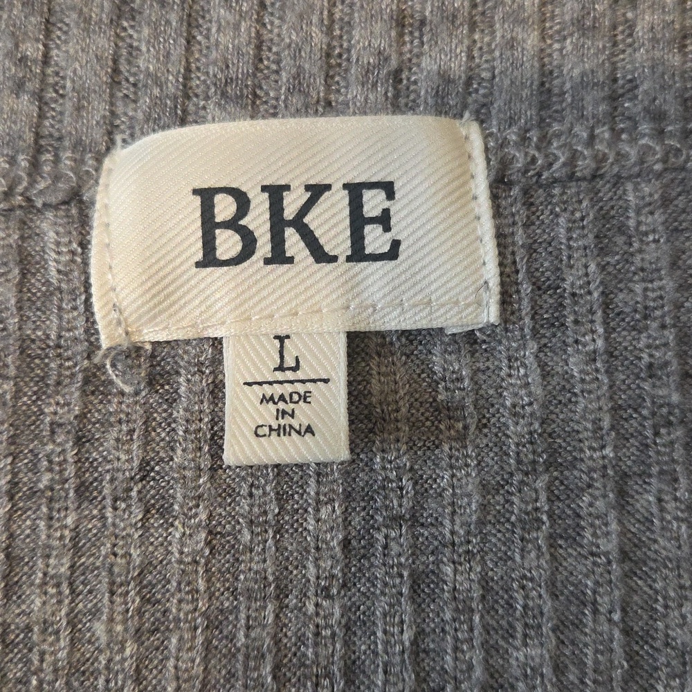 BKE Gray Ribbed Long Sleeve Top - Picture 3 of 7